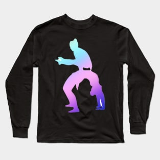 A women’s pair doing straddle on bridge Long Sleeve T-Shirt